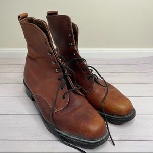 Eddie Bauer brown leather lace up boots